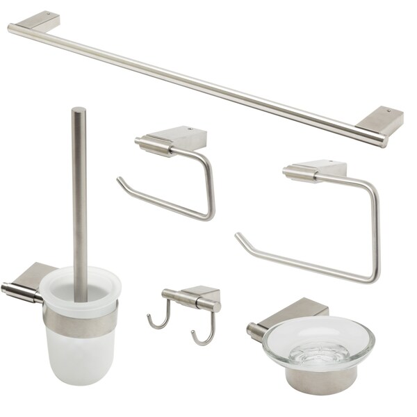 Alfi Brand Brushed Nickel 6 Piece Matching Bathroom Accessory Set AB9515-BN - main